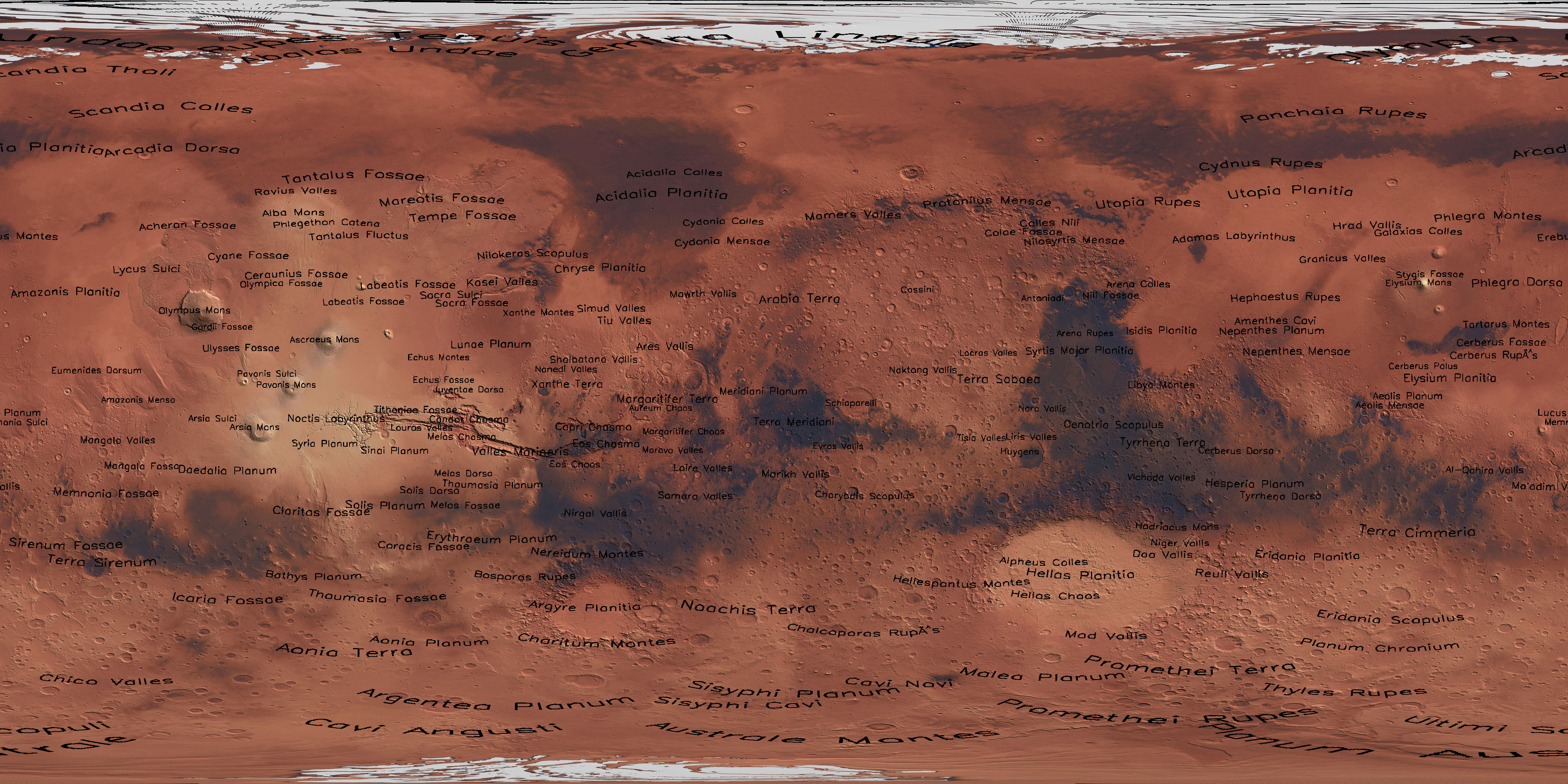 Карта Марса
